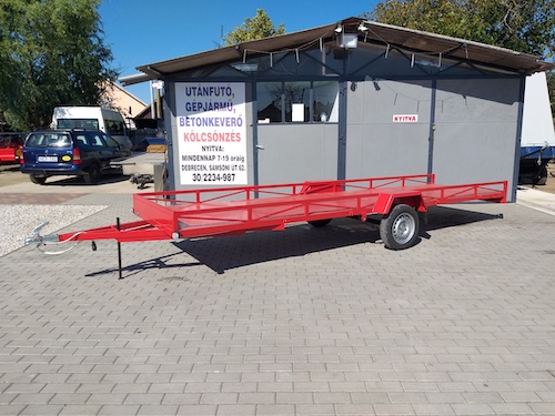 5m x 1,25m csőszállító utánfutó